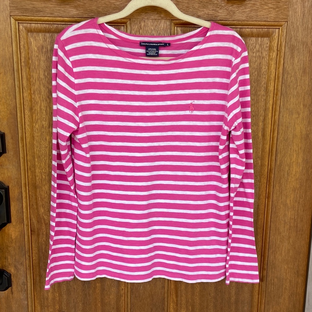 Ralph Lauren Sport | pink/white stripe long sleeve